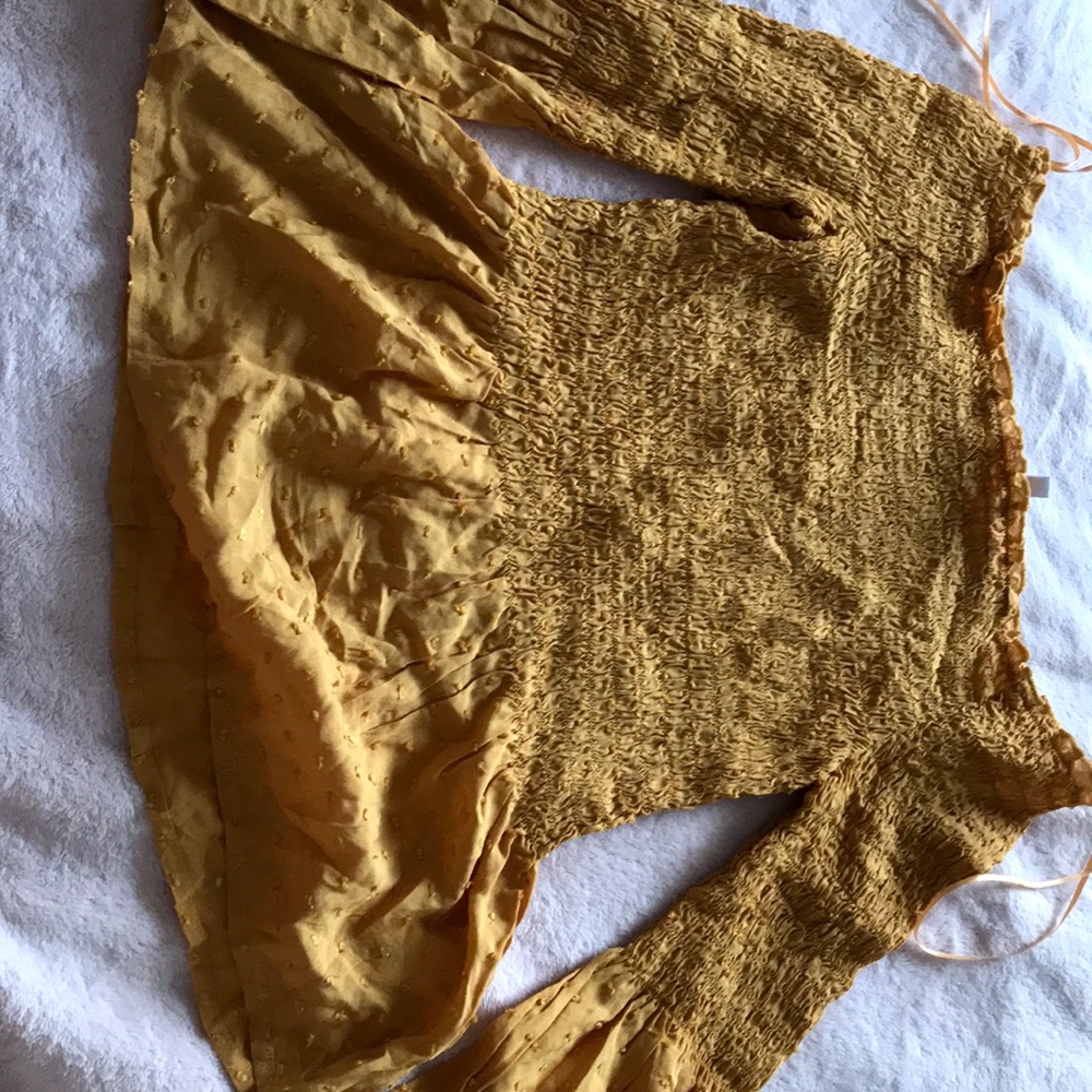 Mustard yellow ruffle top
